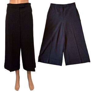 Anne Klein Pinstripe Navy Red Wide Leg Trousers Women’s Size 04